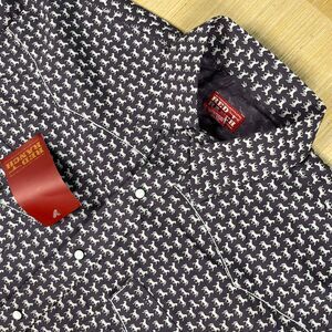 Red Ranch Pearl Snap Shirt Men XL Gray Horse Print Cowboy Western Boot Farm
